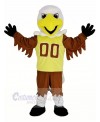 College Eagle with Yellow Vest Mascot Costume Cartoon	