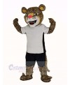 Strong Jaguar with T-shirt Mascot Costume Animal