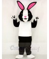 Black and White Bunny Rabbit with Pink Ears Mascot Costume School