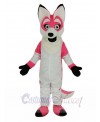 Pink Fox with Long Tail Mascot Costume