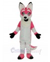 Pink Fox with Long Tail Mascot Costume