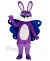 Butterfly Easter Purple Bunny Mascot Costume Cartoon	