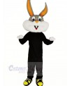 Gray and White Rabbit with Black Coat Mascot Costume