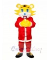 Yellow face Christmas Tiger Mascot Adult Costume Free Shipping 