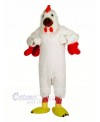 Strong White Chicken Mascot Costumes Cartoon