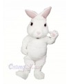 White Fuzzy Bunny Mascot Costumes Cartoon