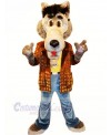 Cool Wolf with Jacket Mascot Costumes Cartoon