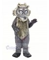 Grey Fluffy Wolf Mascot Costumes Cartoon