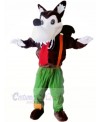 Wild Wolf with Long Tail Mascot Costumes Cartoon	