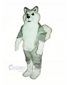 White and Grey Wolf Mascot Costumes Cartoon	