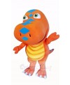 Orange Dinosaur with Big Eyes Mascot Costume Cartoon