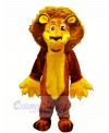 Cute Brown Furry Lion Mascot Costume Cartoon	