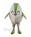 Smiling Pistachio Mascot Costume Cartoon