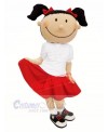 Cute Girl with Red Skirt Mascot Costume Cartoon