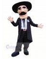 Gentleman with Black Hat Mascot Costume People	