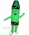 Cute Green Crayon Mascot Costume Cartoon