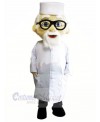 Old Doctor with Glasses Mascot Costume People