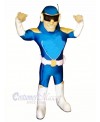 Strong Blue Captain Mascot Costume People