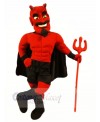 Red Devil with Green Eyes Mascot Costume Cartoon	