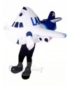 White Airplane Mascot Costume Cartoon 	