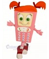 Pink Cell Phone Mascot Costume Cartoon 