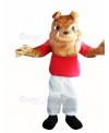 Bulldog with Red T-shirt Mascot Costume Cartoon