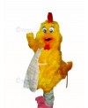 Cute Chick with Apron Mascot Costume Cartoon