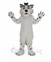 White Leopard with Blue Eyes Mascot Costume Animal