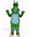 Green Alien Monster with Blue Nose Mascot Costume