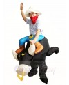 Cowboy Ride on Black Bull Inflatable Costumes for Adult 