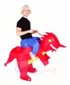 Ride On Red Dinosaur with Horn T-rex Inflatable Halloween Christmas Costumes for Adults