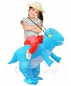 Blue Dinosaur Carry Me Ride On T-Rex Inflatable Halloween Christmas Xmas Costumes for Kids