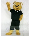 Brown Bulldog with Black Suit Animal Mascot Costumes