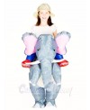 Grey Elephant Carry me Ride On Inflatable Halloween Christmas Costumes for Kids