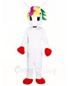 White Unicorn with Colorful Horn Mascot Costumes Myth