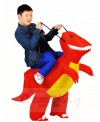 Red Dinosaur Carry me Ride On T-rex Inflatable Halloween Christmas Costumes for Adults