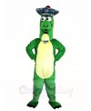 Green Dinosaur with Hat Mascot Costumes Animal