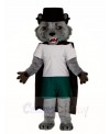 Grey Wolf with Black Cloak Mascot Costumes Animal