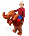 Ride on Brown Elephant Inflatable Halloween Xmas Costumes for Adults