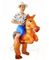 Brown Horse Carry me Ride on Inflatable Halloween Xmas Costumes for Adults
