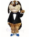 Brown Dog Mascot Costumes in Tuxedo Animal