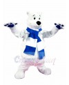 Blue and White Scarf Polar Bear Mascot Costumes