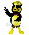 Black Owl with Yellow Graduation Cap Mascot Costumes Animal