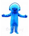 Blue Music DJ Boy with Headset Mascot Costumes People