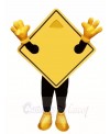 Yellow Guideboard Street Nameplate Mascot Costumes 