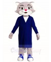 Gray Doctor Cat Mascot Costumes Animal  