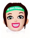Brown Hair Cheerleader Girl HEAD ONLY Mascot Costumes People
