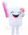 Tooth with Pink Toothbrush for Dentist Clinic Mascot Costumes