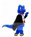 Blue Dragon with Yellow Thorns Spikes Mascot Costumes