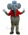 Grey Elephant in Red Vest Mascot Costumes Animal